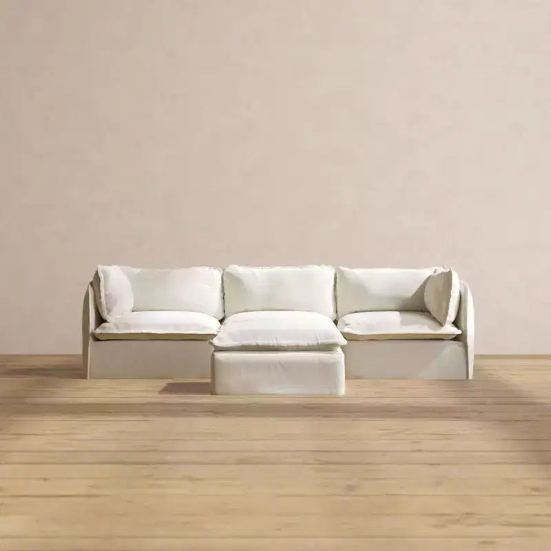 Modular Washable 3-Seater Sofa + Ottoman | Memorix+ Seat & Contour Pillow