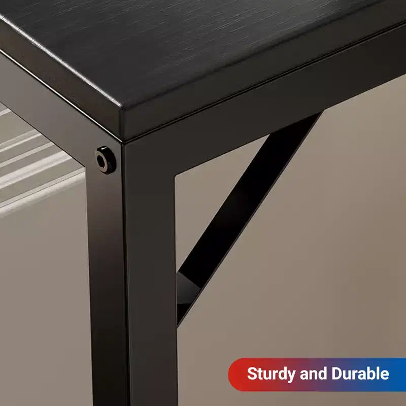 Narrow Black Console Table for Entryway or Sofa Back  Slim Metal and Wood Accent Table for Living Room, Bedroom
