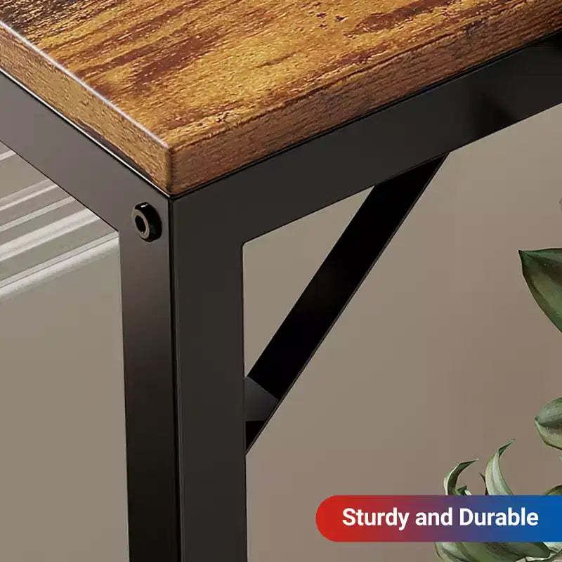 Narrow Black Console Table for Entryway or Sofa Back  Slim Metal and Wood Accent Table for Living Room, Bedroom