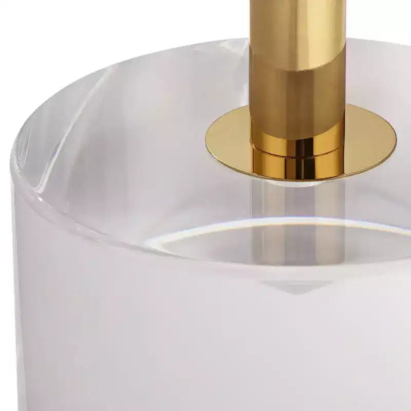 Callie 14 Wide Gold and Clear Acrylic Round Side Table