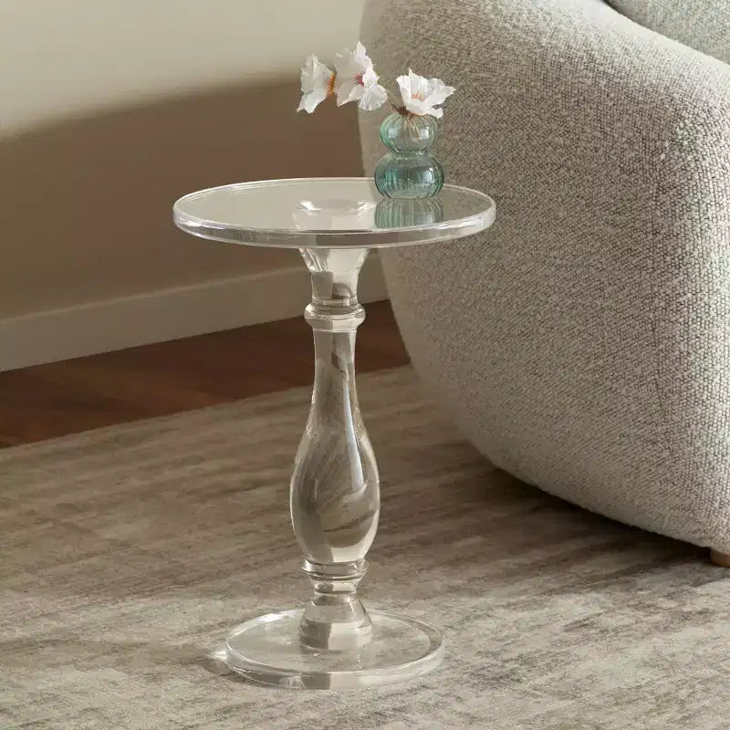 Rosaline 13 1/4 Wide Clear Acrylic Pedestal Side Table