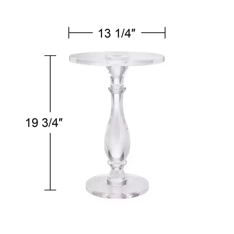 Rosaline 13 1/4 Wide Clear Acrylic Pedestal Side Table