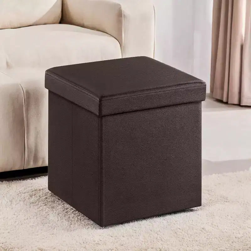 15 Ottoman with Storage, Folding Footstool, Storage Ottoman Bench, Cube Storage Chest 660 lb Load Capacity