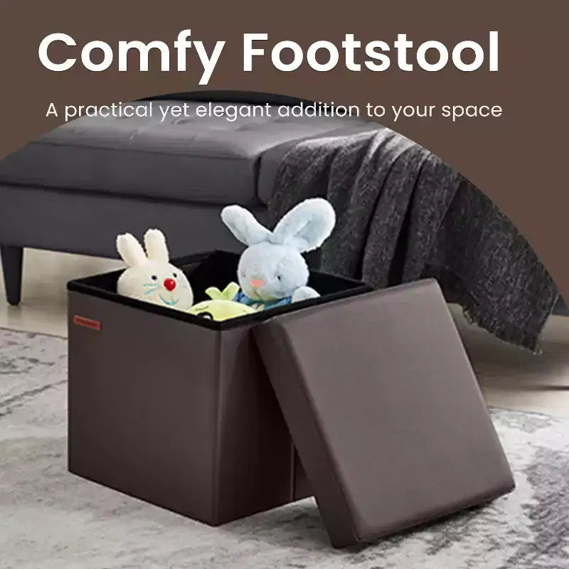 15 Ottoman with Storage, Folding Footstool, Storage Ottoman Bench, Cube Storage Chest 660 lb Load Capacity