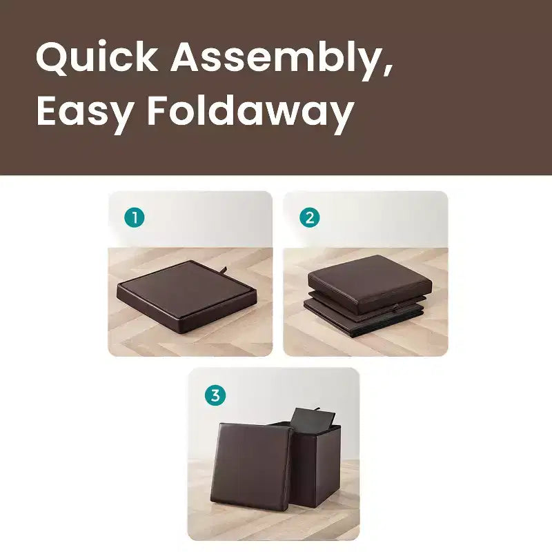 15 Ottoman with Storage, Folding Footstool, Storage Ottoman Bench, Cube Storage Chest 660 lb Load Capacity