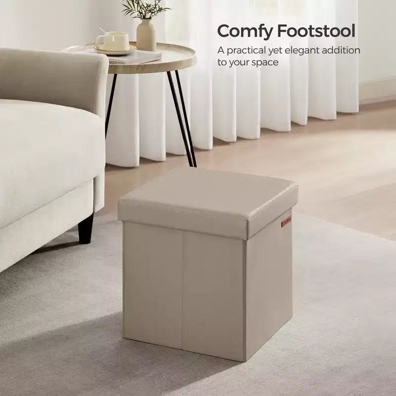 15 Ottoman with Storage, Folding Footstool, Storage Ottoman Bench, Cube Storage Chest 660 lb Load Capacity