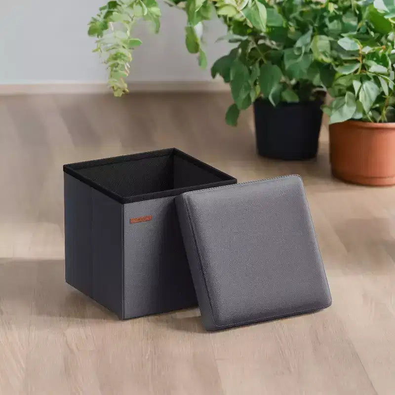 15 Ottoman with Storage, Folding Footstool, Storage Ottoman Bench, Cube Storage Chest 660 lb Load Capacity