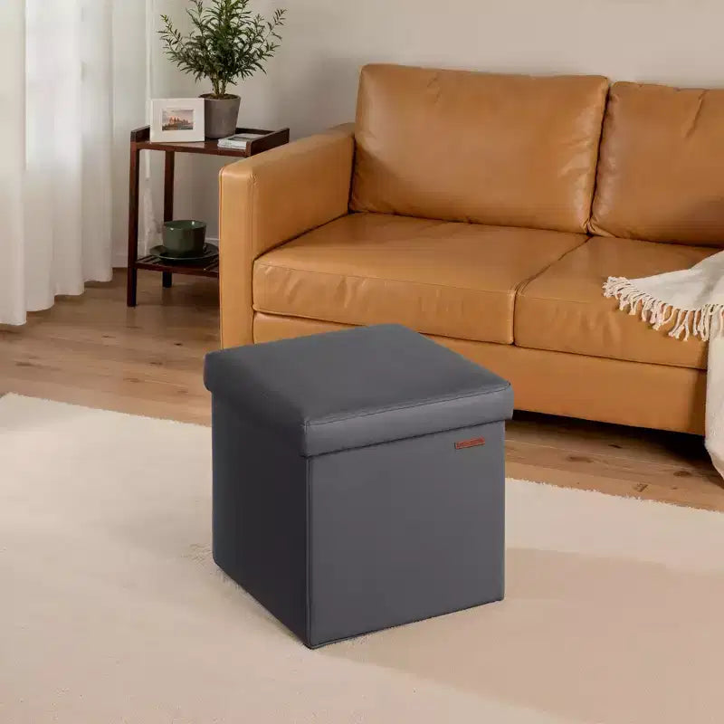 15 Ottoman with Storage, Folding Footstool, Storage Ottoman Bench, Cube Storage Chest 660 lb Load Capacity