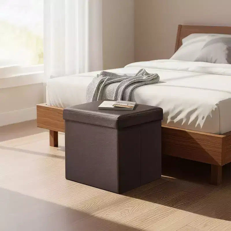 15 Ottoman with Storage, Folding Footstool, Storage Ottoman Bench, Cube Storage Chest 660 lb Load Capacity