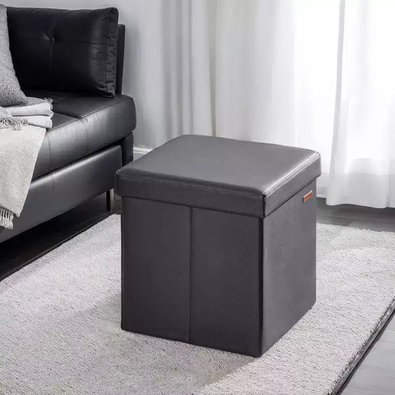 15 Ottoman with Storage, Folding Footstool, Storage Ottoman Bench, Cube Storage Chest 660 lb Load Capacity