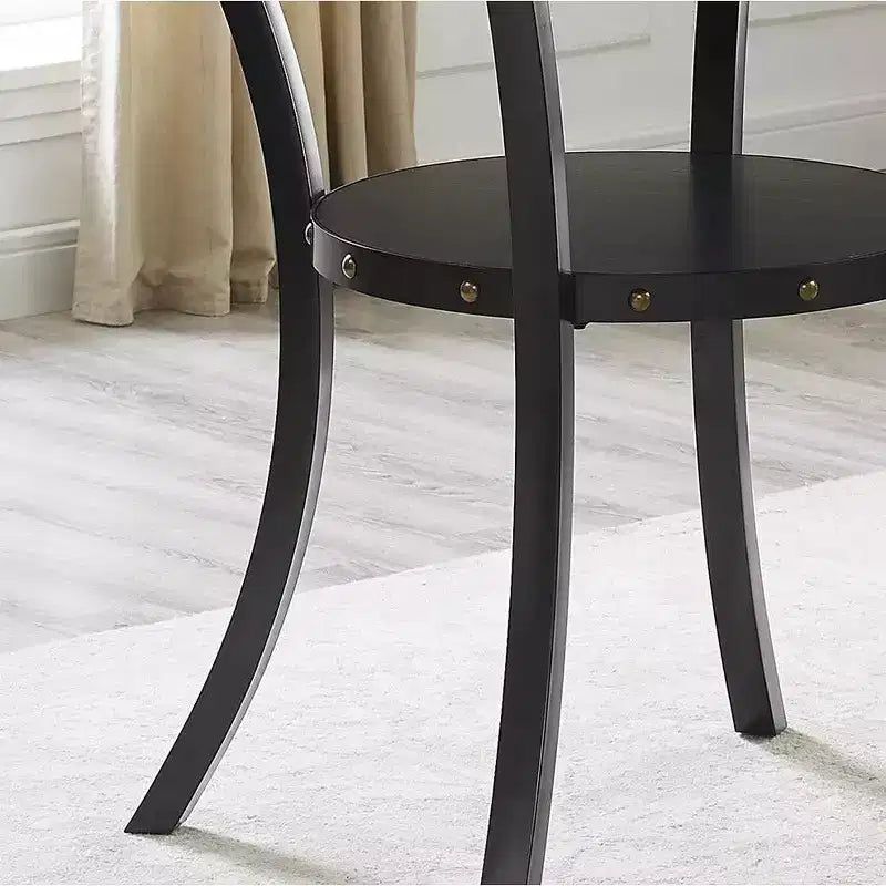 Espresso Wood Counter Height Nailhead Round Dining Table