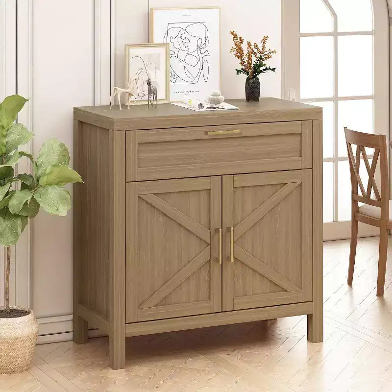 34.3" Buffet Cabinet Sideboard with Storage, 2 Doors and Adjustable Shelf, Console Coffee Bar Cabinet for Entryway Living Room Kitchen