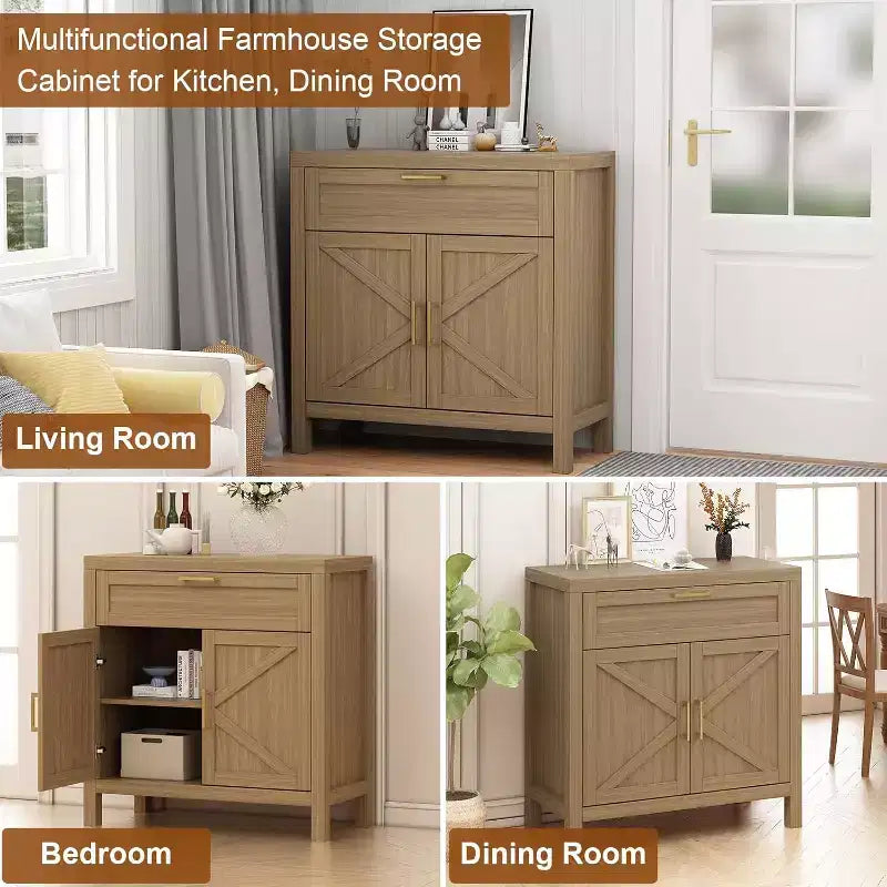 34.3" Buffet Cabinet Sideboard with Storage, 2 Doors and Adjustable Shelf, Console Coffee Bar Cabinet for Entryway Living Room Kitchen